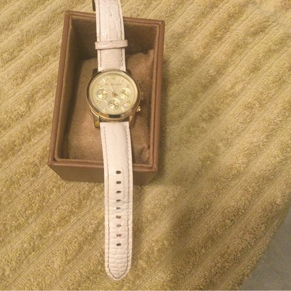 Michael Kors watch leather snake band.